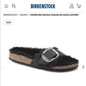 BIRKENSTOCK × Madrid Big Buckle Shearling Oiled Leather EU37 narrow